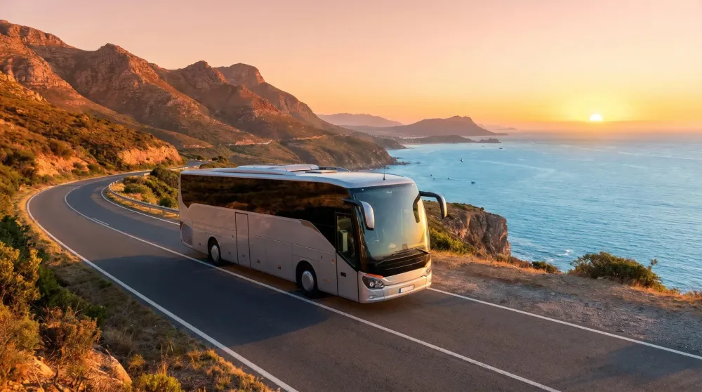 Bus levee soleil